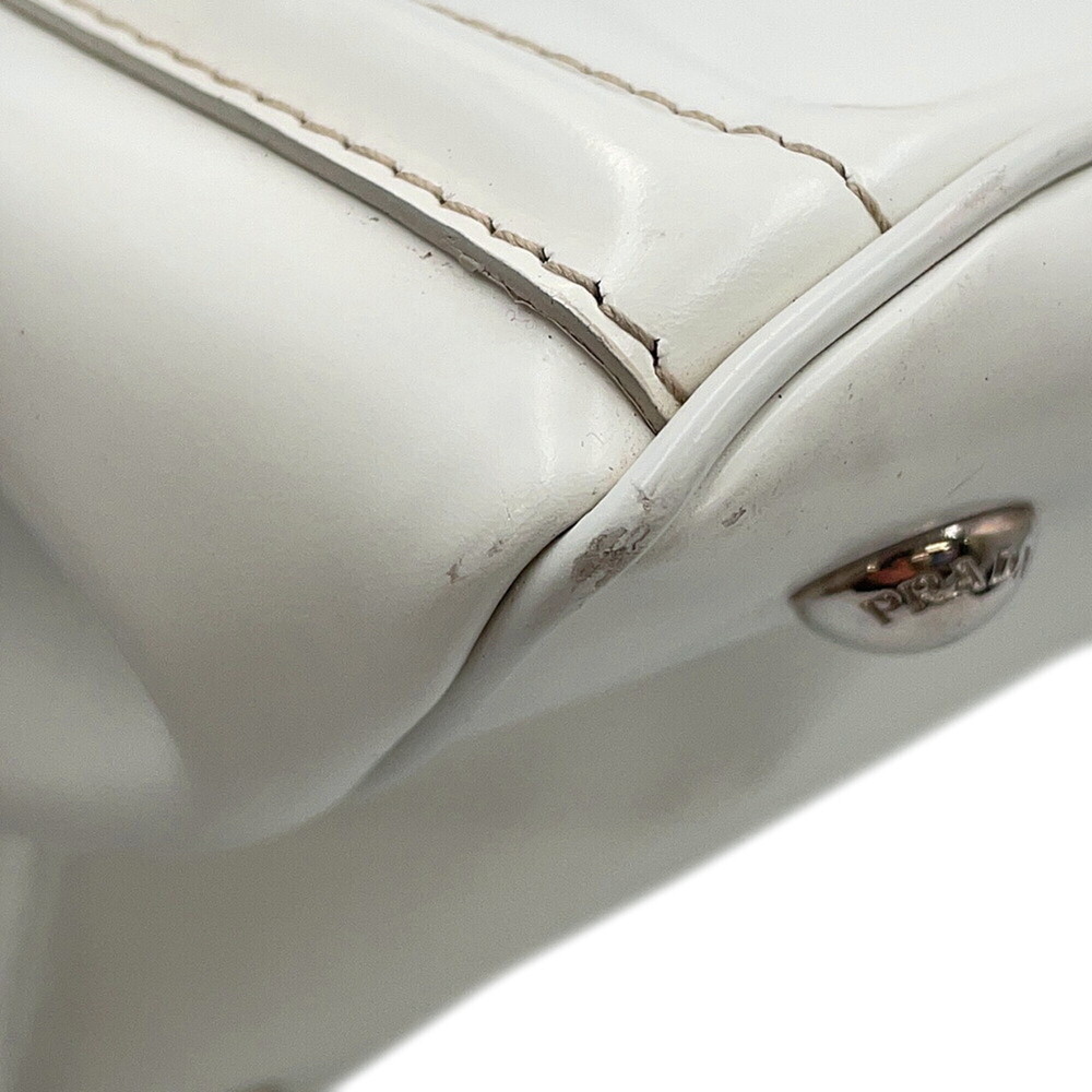 Prada handbag, crystal leather, PRADA 2-way, white. - Picture 8 of 16